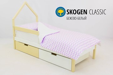 Детская кровать-домик мини Skogen бежево-белый в Санкт-Петербурге