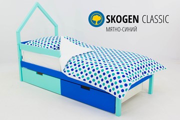 Кровать-домик мини Skogen мятно-синий в Санкт-Петербурге
