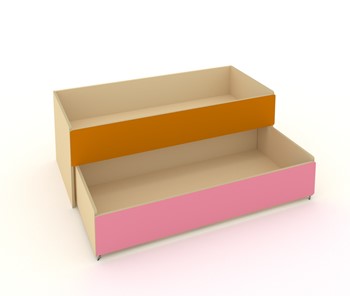 Детская кровать 2-х уровневая КД-2, Беж + Оранжевый + Розовый в Гатчине