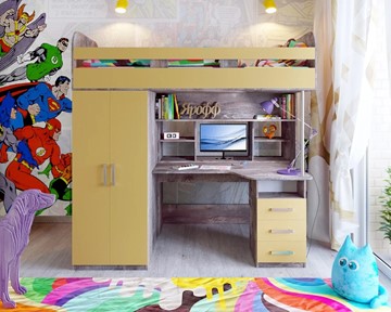 Детская кровать-шкаф Аракс, каркас Бетон, фасад Зира в Санкт-Петербурге