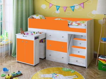 Детская кровать-шкаф Малыш 1600, корпус Винтерберг, фасад Оранжевый в Выборге