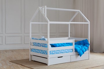 Детская кровать для мальчика Домик с ящиками, цвет белый в Санкт-Петербурге