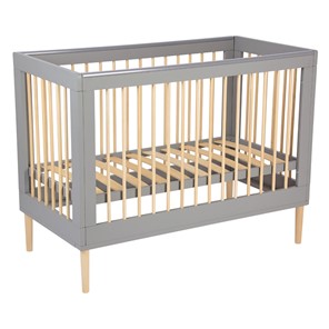 Кровать для новорожденных POLINI Kids Simple 360 Серый / Натуральный в Санкт-Петербурге