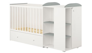 Кровать-трансформер детская с комодом POLINI Kids Ameli 800 Белый / Серый, серия AMELI в Гатчине
