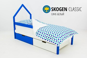 Детская кровать-домик мини Skogen сине-белый в Санкт-Петербурге
