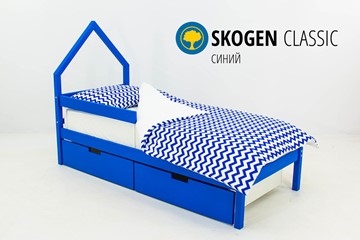 Кровать-домик мини Skogen синия в Санкт-Петербурге