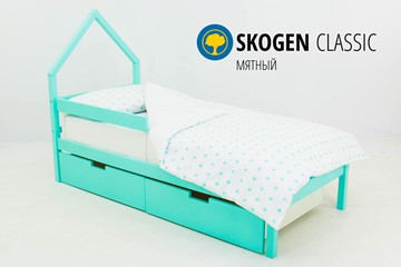 Кровать-домик детская мини Skogen мятная в Санкт-Петербурге