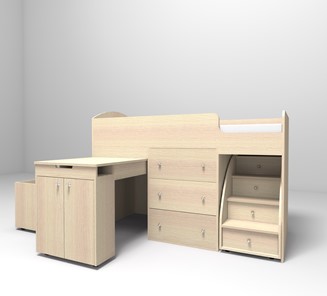 Детская кровать-шкаф Малыш 1600, корпус Дуб, фасад Дуб в Выборге