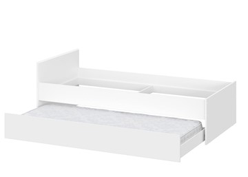Кровать детская выкатная Токио, белый текстурный (одинарная (0,9х2,0) + выкатная) в Выборге
