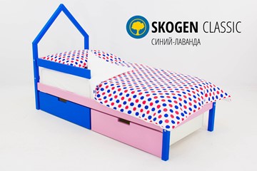 Детская кровать-домик мини Skogen синий-лаванда в Санкт-Петербурге