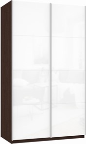 Шкаф 2-х створчатый Прайм (Белое стекло/Белое стекло) 1200x570x2300, венге в Санкт-Петербурге