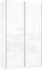 Шкаф-купе Прайм (Белое стекло/Белое стекло) 1400x570x2300, белый снег в Санкт-Петербурге