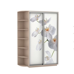 Шкаф Экспресс 1700x600x2200, со стеллажом, Орхидея белая/дуб молочный в Санкт-Петербурге