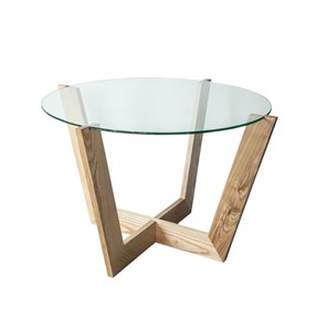 Стеклянный столик в зал Оникс-10, Натуральный массив/Прозрачное стекло в Выборге