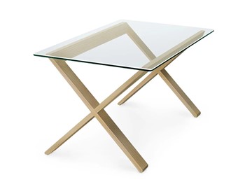 Стеклянный столик Оникс-11, Натуральный массив/Прозрачное стекло в Выборге