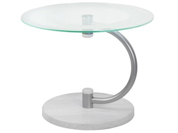 Стеклянный столик Дуэт 13Н (металлик-дуб дымчатый-прозр) в Выборге