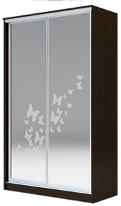 Шкаф 2400х1362х620 два зеркала, "Бабочки" ХИТ 24-14-66-05 Венге Аруба в Санкт-Петербурге