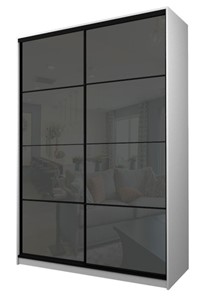 Шкаф 2-х дверный MAX МШ-25-6-18-22, Профиль Черный/Цвет Белый/Oracal Темно-серый в Санкт-Петербурге