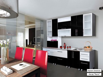 Модульная кухня Мыло 224 2600, цвет Черный/Белый металлик в Санкт-Петербурге