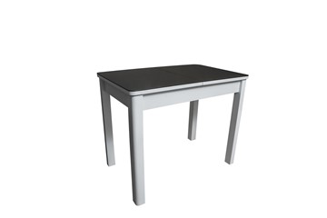 Стеклянный кухонный стол Айсберг-2СТ белое/черное/прямые массив в Выборге