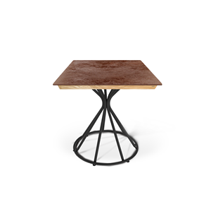 Керамический кухонный стол SHT-TU4-1/ТT8 60/60 (черный муар/прозрачный лак/коричневая сепия) в Выборге