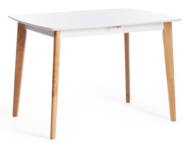 Маленький обеденный стол Claire, дерево гевея/МДФ, 110+30x75x75 Белый/натуральный арт.15111 в Гатчине