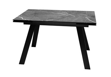 Керамический кухонный стол DikLine DKL140 Керамика Черный мрамор/опоры черные (2 уп.) в Санкт-Петербурге