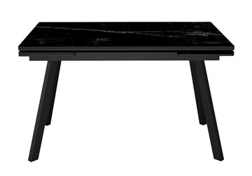 Керамический обеденный стол DikLine SKA125 Керамика Черный мрамор/подстолье черное/опоры черные (2 уп.) в Санкт-Петербурге