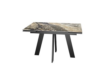 Обеденный раздвижной стол DikLine SKM120 Керамика Amadeus/подстолье черное/опоры черные в Гатчине