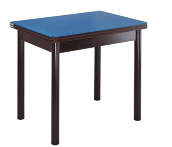 Кухонный пристенный стол СПА-01 СТ2, венге ЛДСП/стекло синие/38 прямые трубки крашеные коричневый в Санкт-Петербурге