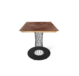 Керамический обеденный стол SHT-TU3-1/ТT8 60/60 (черный муар/прозрачный лак/коричневая сепия) в Выборге