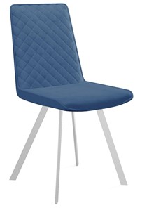 Кухонный стул 202, микровелюр B8 blue, ножки белые в Санкт-Петербурге