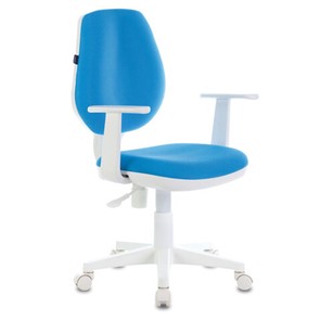 Компьютерное кресло Brabix Fancy MG-201W (с подлокотниками, пластик белый, голубое) 532411 в Санкт-Петербурге