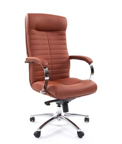 Кресло офисное CHAIRMAN 480 Экокожа Terra 111 (коричневая) в Выборге