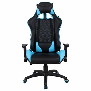 Офисное кресло Brabix GT Master GM-110 (две подушки, экокожа, черное/голубое) 531928 в Санкт-Петербурге