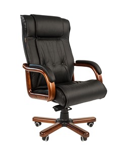 Офисное кресло CHAIRMAN 653 кожа черная в Гатчине