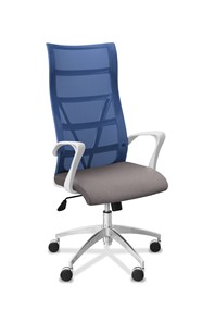 Офисное кресло Топ X белый каркас, сетка/ткань TW / синяя/серая в Санкт-Петербурге