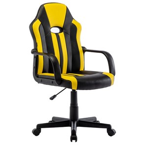 Кресло компьютерное RABIX "Stripe GM-202", экокожа, черное/желтое, 532510 в Санкт-Петербурге