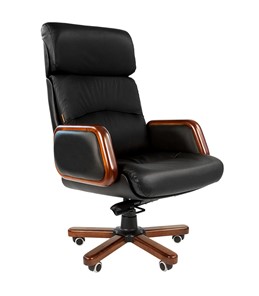 Офисное кресло CHAIRMAN 417 кожа черная в Гатчине