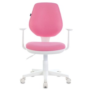 Компьютерное кресло Brabix Fancy MG-201W (с подлокотниками, пластик белый, розовое) 532409 в Санкт-Петербурге