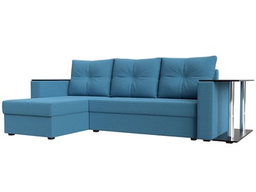 Угловой раскладной диван Атланта Лайт, Амур голубой (микровельвет) в Санкт-Петербурге