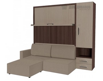 Кровать подъемная Кровать-трансформер Smart (КД 1400+ШП+Пуф), шкаф правый, левый подлокотник в Гатчине
