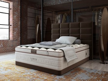 Кровать двуспальная Chocolate Compact/Basement 180х200, Микровелюр (Manhattan Лесной каштан) в Санкт-Петербурге