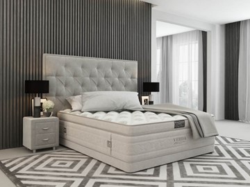 Спальная кровать Classic Compact/Basement 180х200, Флок (Велсофт Серый) в Санкт-Петербурге