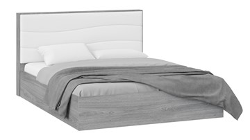 Двуспальная кровать с механизмом Миранда тип 1 (Дуб Гамильтон/Белый глянец) в Гатчине