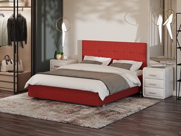 Кровать в спальню Proson Neo 160х200, Велюр (Forest 13 Красный) в Санкт-Петербурге