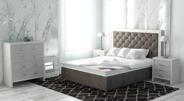Кровать 2-х спальная Сарма Манхэттен 180х200 (с основанием), с высотой спинки - 140 см в Санкт-Петербурге