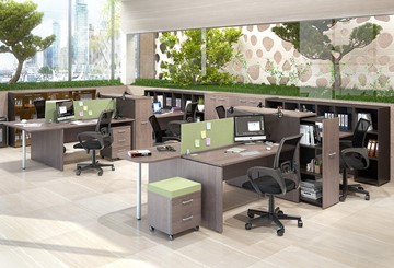 Мебель для персонала Xten для двух сотрудников с тумбочками в Гатчине