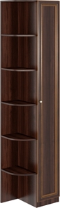 Угловой шкаф-стеллаж Беатрис М14 правый (Орех Гепланкт) в Гатчине