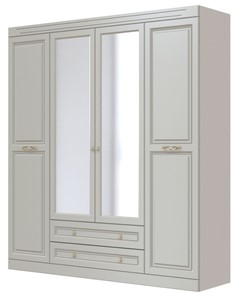 Шкаф четырехдверный в спальню Олимп ШР-4 (Фисташковый) 2 зеркала в Гатчине